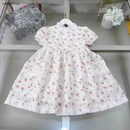 New designer kids clothes girls dresses Embroidered flower design child skirt lace Princess dress Size 90-150 CM baby frock 24Mar