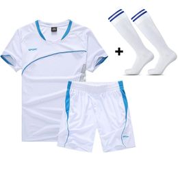 Adult Children Football Jerseys Men Boys Girls Student Soccer Sets Short Sports Kid Uniforms Fitness Socks Tracksuit Suits 02 240313