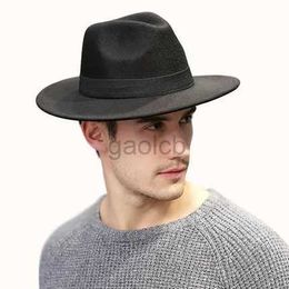 Wide Brim Hats Bucket Hats Mens Wide Brim Simple Church Derby Top Hat Panama Solid Felt Fedoras Hat Womens Artificial Wool Blended Jazz Hat Bowler Hat 240322