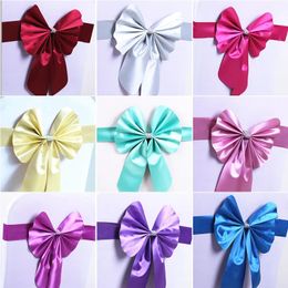 10pcs50pcs Stretch Chair Sashes Elastic Ribbon Bows For Party el Wedding Decoration Spandex Bow Tie Band 240307