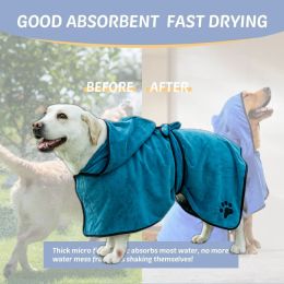 Towels Dog Bathrobe Pet Fast Drying Coat Clothes Microfiber Dog Robe Absorbent Towel For Dogs Accessories Drying After Bathing