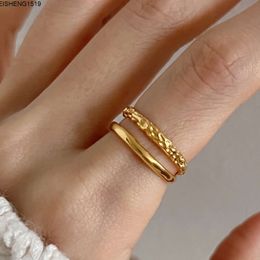 Sterling Silver Double-layer Plain Ring Female Niche Design Open Index Finger Instagram Style Bracelet High-end Feel