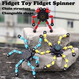 Decompresnsion toy fidget spinner Spinning top deformation mech chain bearing creative popular toys for children Christmas gift