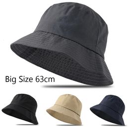 Men Plus Size Bucket Hats Big Head Man Large Size Sun Hat Women Blank Fisherman Cap Summer Sunscreen Panama 56-58cm 60-63cm 240320