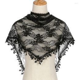 Scarves Triangle Scarf Floral Lace Headband For Women Black Flowers Beach Shawls And Wraps Foulards Echarpe Muslim Hijab