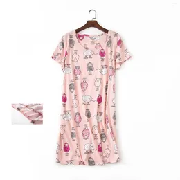 Women's Sleepwear Nightgown Short Sleeves Casual Print Sleepdress Home Clothing For Ladies Comfortable Pyjamas
