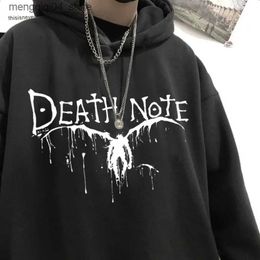 Men's Hoodies Sweatshirts Japanese Anime Death Note Hoodie Men Fleece Sweatshirt Sudadera Ryuk Shinigami Hooded Harajuku Kawaii Sportswear Manga Q240322