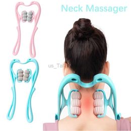 Massaging Neck Pillowws 1pcs Neck Massager Neck and Shoulder Dual Trigger Point Roller Self-Massage Tool Relieve Hand Pressure Deep Massage 240322