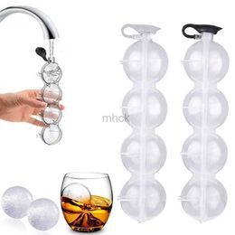 Bar Tools 4 Hole Ice Cube Makers Round Ice Hockey Mould Whisky Cocktail Vodka Ball Ice Mould Bar Party Kitchen Ice Box Ice Cream Maker Tool 240322