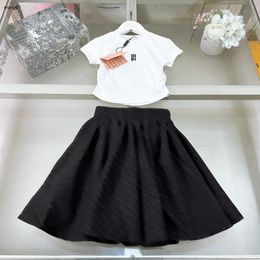 Brand kids tracksuits round neck Princess dress Size 100-150 CM baby clothes Logo printing girls Slim fit T-shirt and skirt 24Mar