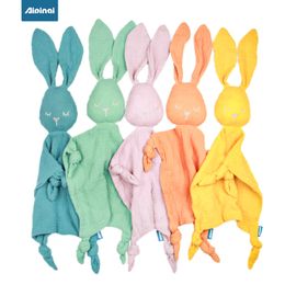 New Bibs Cotton Yarn Soothing Towel Double Gauze Bunny Toy Square Baby Baby Towel Sleeping Saliva Towel Wholesale