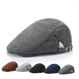 Berets Adjustable Sboy Caps Peaked Cap Men Woman Casual Beret Forward British Style Solid Color Breathable Driving Cabbie Hat