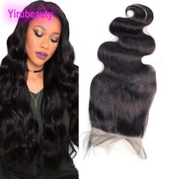 Malaysian 100 Unprocessed Human Hair 6X6 Lace Closure Body Wave Middle Three Part Lace Closures Natural Colour 1224inch Yiru5452231