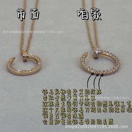 screw choker necklaces carter Jewellery Gold Nail Necklace Full Diamond Smooth Face Head Tail Diamond Precision S925 Silver 18k