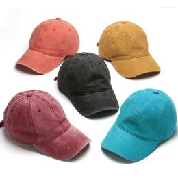 Ball Caps Four Seasons Men's And Women's Fashion Light Board Cotton Sports Sunscreen Hat Outdoor Solid Colour Used Washed Baseball