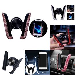 New Bling Dashboard Crystal Rhinestone Car Air Vent Phone Holder Stand Interior Accessories Diamond Phone Bracket