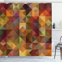 Shower Curtains Colorful Curtain Abstract Art Grid Mosaic Geometric Creative Image Triangle Artwork Print Cloth Fabric Bathro