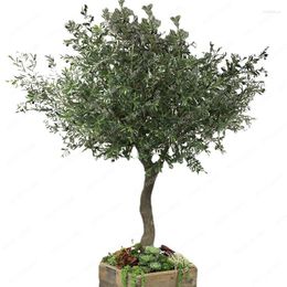 Decorative Flowers High Simulation Plant Large Olive Tree Decoration Project False Green