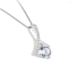 Chains Korean Silver-plated Zircon Micro-inlaid All-match Clavicle Chain Necklace For Women