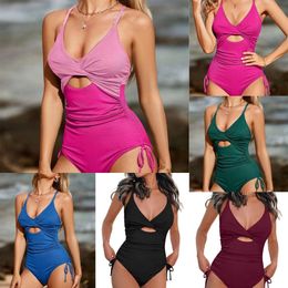 women bikini designer swimsuit 2024 Piece Swimsuit Womens Sexy Deep V Spicy Girl Solid Bikini Hot Spring Vacation Swimsuit