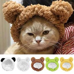 Dog Apparel Cute Cat Costume Bear Hat Plush Pet Fuzzy Products For Small Puppies And Kittens Christmas Party