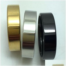 Band Rings 100Pcs 4 6 8Mm Plain Flat Fashion Stainless Steel Men Women Classic Wholesale Jewellery Lots Drop Delivery Ring Dhgarden Dhvoz
