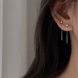 Dangle Earrings Korean Sliver Colour Long Tassel Drop For Women Simple Geometric Square Hanging Ear Line Party Jewellery Gift
