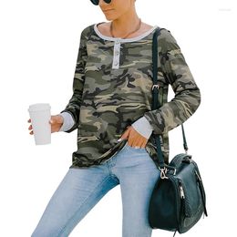 Women's T Shirts Loose Fit Half Button Casual Shirt Tees Crew Neck Autumn Outfit Blouses Tops Long Sleeve Base For Women