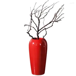 Vases Jingdezhen Grand Ceramic Red Living Room Flowers Floor Decorative Ornaments Aesthetic Maceteros Decor