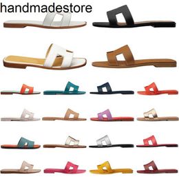 Luxus Slipper Orans Designer Wort Sandalen Silde Hausschuhe Mode Frauen Sandale Solide Strand Slides Lychee Haut Metallic Silber Limette Royal Dark Klassische Schuhe 35-42