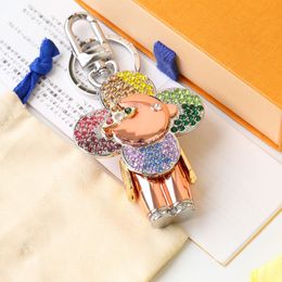 Hot Luxury Metal Diamond Keychain Fashion Famous Brand Designer Keychain For Women Sunflower Key Chain Flower Bag Decoration Accessories 2403226XQ