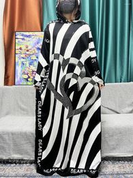 Ethnic Clothing Muslim Abayas For Women 2024 Dubai Islam Cotton Diamonds Hooded Long Sleeved Loose Femme Robe African Moroccan Caftan With