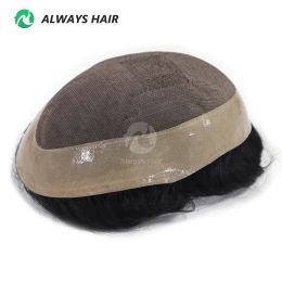 Toupees Duro Mono 6 Inches Indian Hair Prosthesis 130% Density Mens Hair Systems Durable Men Toupee