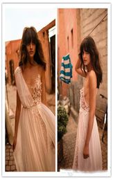 Liz Martinez Sexy Boho Wedding Dresses Bridal Gowns VNeck SeeThrough Chiffon Flower Pearls ALine Vestido de Noiva Praia4044472