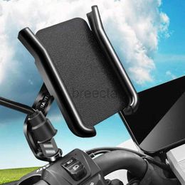 Cell Phone Mounts Holders Motorcycle Handlebar Rearview Mirror Phone Holder Clip Stand Mount Cell Phone Holder Bracket for Motorcycle Bicycle Wholesale 240322