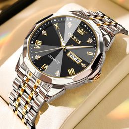 OLEVS 9931 Quartz Movement 30 Metres Waterproof Glass Mirror Stainless Steel Strap Fashion Business Watch Luxury glow-in-the-dark high-quality watch