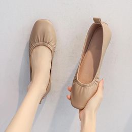 Casual Shoes High Quality Soft Leather Flat Woman Design Slip On Loafers Comy Pregnant Shallow Mouth Moccasins For Women