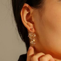 Dangle Earrings Zodiac Dragon Retro Exaggerated Three-Dimensional Chinese Style Jewellery Women'S Personalised Accessories Gift