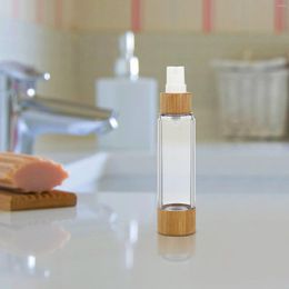 Storage Bottles Bamboo Spray Bottle Hand Soap Dispenser Spraying Makeup Supply Outdoor Glass Perfume Travel