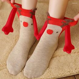 Women Socks Gifts Tree Funny Cartoon Celebrity Christmas 2024 Scoks Claus Cute Hand In Xmas Magnetic Couple Santa