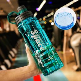 Litre Water Bottle Drinking Sports Bottles With Time Marker Plastic Jug Drinkware Outdoor Cup Fitness 240320