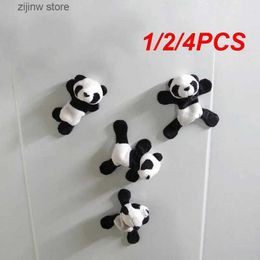 Fridge Magnets 1/2/4 Cartoon Cute Soft Plush Panda Refrigerator Strong Magnet Refrigerator Sticker Home Decoration Souvenir Kitchen Accessories Home Y240322