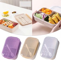 Dinnerware Sets Wheat Fiber Divided Lunch Box Microwave Oven With Spoon Snack Bags For Kids Exceptional Gear Preservation Tray