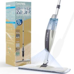 Spray Floor Mop with Reusable Microfiber Pads 360 Degree Handle Mop for Home Kitchen Laminate Wood Ceramic Tiles Floor Cleaning 240315
