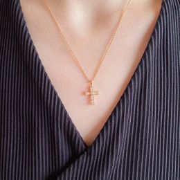 cross pendant necklaces designer women plated gold silver diamond necklace chain luxe jewelry woman gift with box