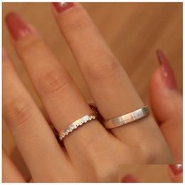Couple Rings 925 Sterling Sier Diamond For Lovers Matching Jewellery Set Drop Delivery Ring Dh3Xu