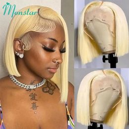 13x4 13x6 Blonde bob Wig Lace Front Human Hair Wigs 613 Straight HD Lace Frontal Wig Bob Glueless Wig Human Hair Ready To Wear 240314