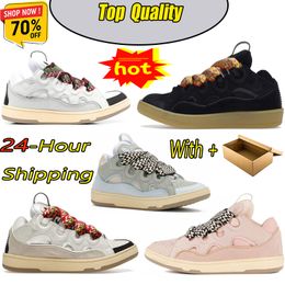 2024 Designer Shoes Men Women Sneakers Extraordinary Embossed Black Pink Purple Red Leather Curb Calfskin Rubber Man Platform Trainers