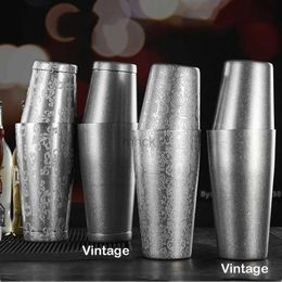 Bar Tools 2 Pieces Boston Cocktail Shaker With Etching Pattern Bar Cocktail Shaker Tin Set - 800ml 500ml 240322
