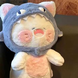 Plush Dolls Cute Shark Cat Doll Plush Toy Shark Bee Cat Doll Sleeping Pillow Creative Qixi Gift Girl Q240322